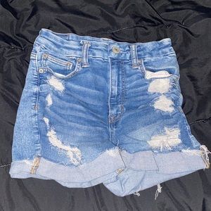 american eagle ripped jean shorts